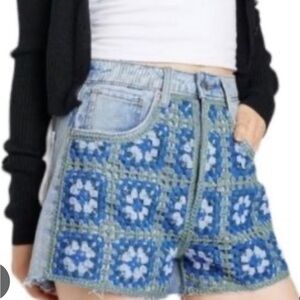 Wild Fable Woman’s Hight Rise Crochet Cut off Jean shorts